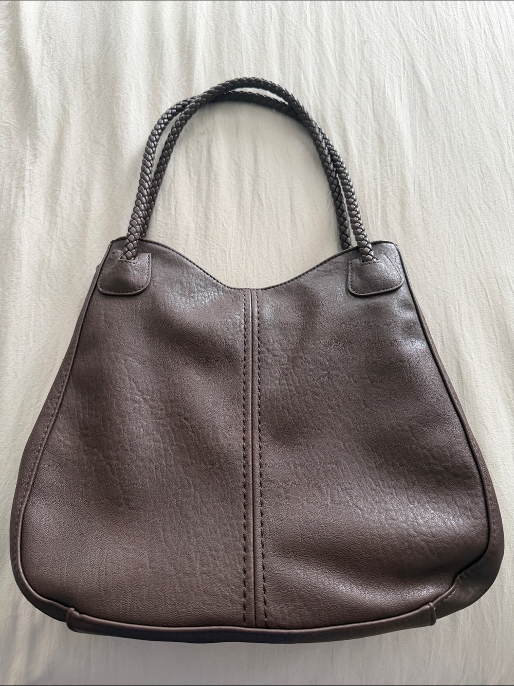 Antik Kraft Dark Brown Braided-Handle Hobo Bag